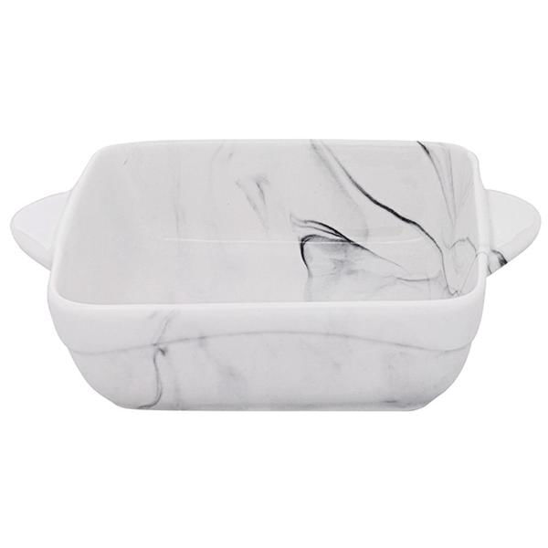 Travessa Quadrada Em Porcelana Com Alça Haüskraft Marble 16 1