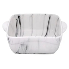 Travessa Quadrada Em Porcelana Com Alça Haüskraft Marble 16 1