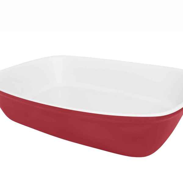 Travessa Refratária Bake Grande Branco/vermelho Oxford