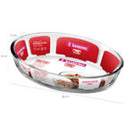 Travessa Refrataria Oval Forma De Vidro Assadeira Sanremo 1,5l