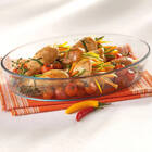 Travessa Refrataria Oval Forma De Vidro Assadeira Sanremo 1,5l