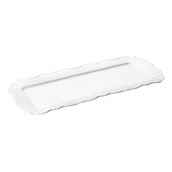 Travessa Retangular Em Porcelana Fancy Branco 32x14cm Wolff