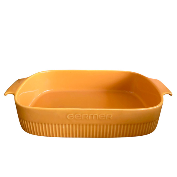 Travessa Retangular Porcelana 30 Cm 2,5 Litros Amarelo Germer