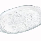 Travessa Vidro Decorado Oval 32,5x20x3 Cm Petisqueira