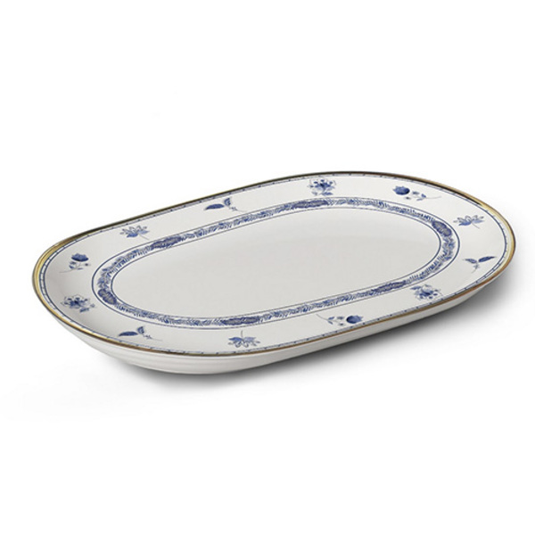 Travessa Xangai Azul 34 Cm Em Cerâmica Alleanza