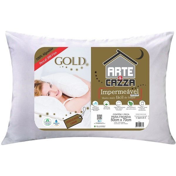 Travesseiro 200 Fios Impermeável e Antimicrobiano Arte e Cazza