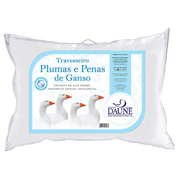 Travesseiro 50x70 70% Plumas 30% Penas Daune