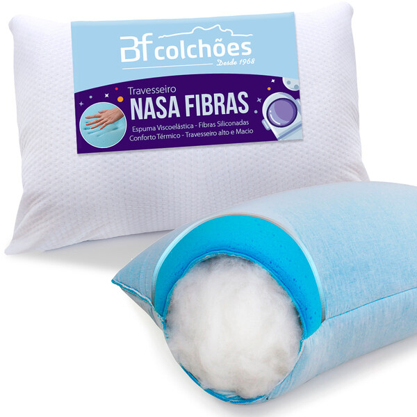 Travesseiro Alto De Espuma Nasa Com Conforto Térmico Gelsense