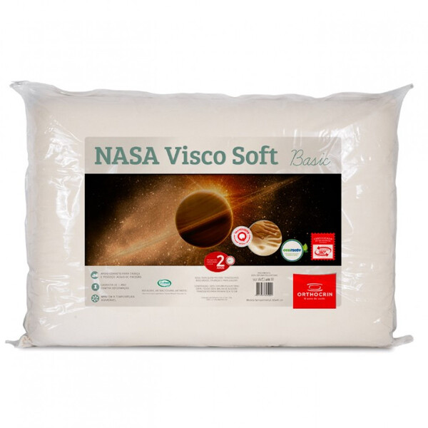 Travesseiro Basic Nasa Visco Soft 45x65x10 Orthocrin