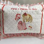 Travesseiro Bordado Bebe  Papai E Mamãe Te Ama Vermelho