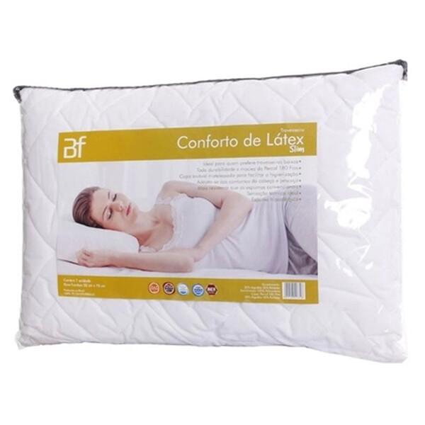Travesseiro Conforto Látex Slim Com Capa Percal 180 Fios Zípe