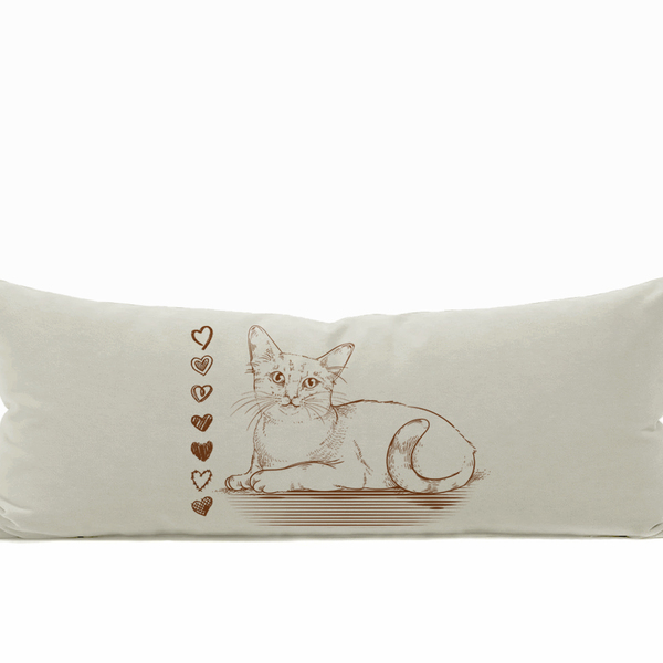 Travesseiro De Corpo Body Pillow Natural 40x130cm Gato Marrom