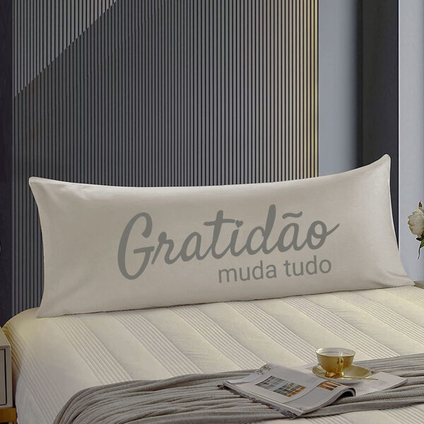 Travesseiro De Corpo Body Pillow Natural 40x130cm Gratidão Ci
