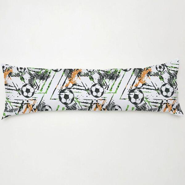 Travesseiro De Corpo Com Zíper 1,30m X 38cm Bola Futebol