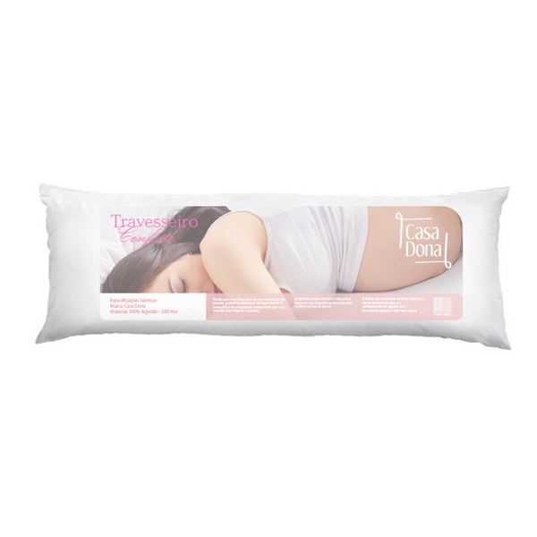 Travesseiro De Corpo Conforto Com Fronha 45x140cm Casa Dona