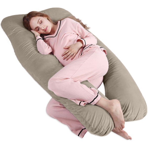 Travesseiro De Corpo Gestante Formato "u" Abraço Creme Casa D