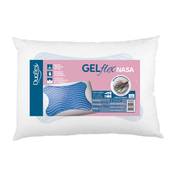 Travesseiro Gel Duoflex Capa Percal 200 Fios 100% Algodão