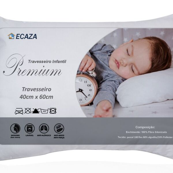 Travesseiro Infantil 40cm X 60cm Com Fibra Siliconizada