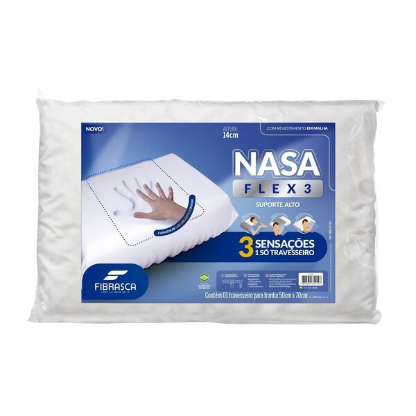 Travesseiro Nasa Flex 3 Suporte Alto Para Fronhas 50x70cm Fib