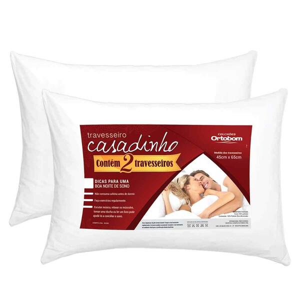 Travesseiro Ortobom Casadinho Casal 2 Peças 45 X 70cm