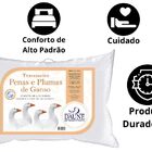 Travesseiro Penas E Plumas De Ganso Antialérgico Macio 50 X 7