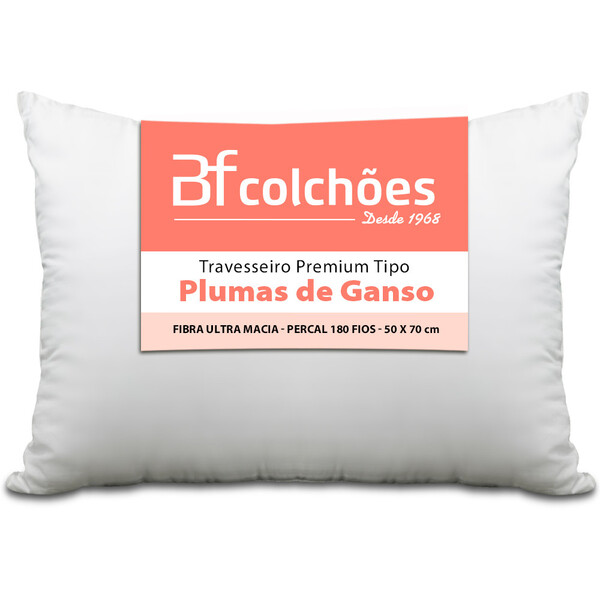 Travesseiro Premium De Fibra Conforto Extra Tipo Pluma Pena D