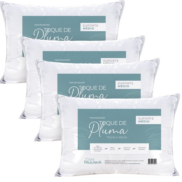 Travesseiro Toque De Pluma Pena Percal 180 Fios 50x70cm Laváv