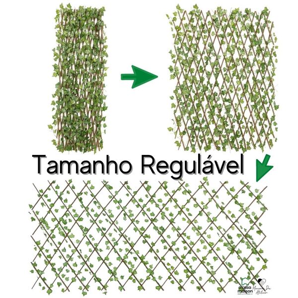 Treliça Em Madeira Com Folhas De Hera Artificial Grande 4 Uni
