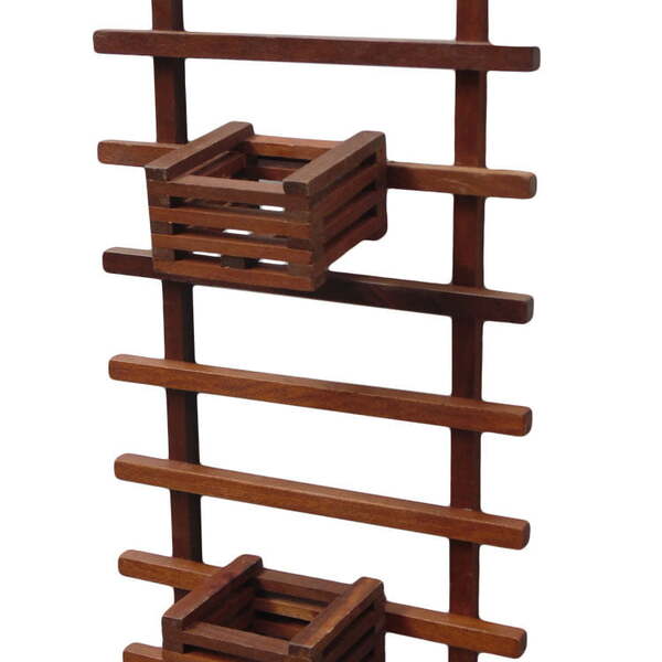 Treliça Jardim Vertical 70x40cm Jequitiba Com 2 Cachepos