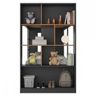 Treliche 2 Portas Com Estante Grafite/nogal - Hecol Móveis