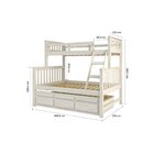 Treliche Cama Casal Em Madeira Maciça Com Cama Auxiliar E 3 G