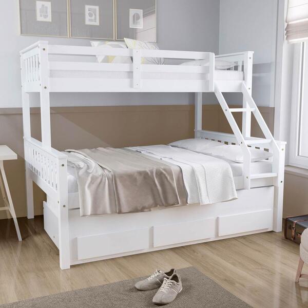 Treliche Casal/solteiro Com 03 Gavetas Madeira Maciça Branco