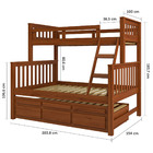 Treliche Com Cama De Casal Castanho Claro C/ Cama Auxiliar 3