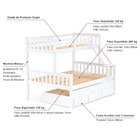 Treliche Com Cama De Casal E Cama Auxiliar Madeira Macica Bra