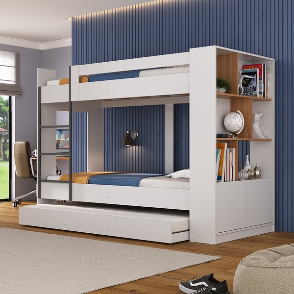 Treliche Com Estante 2 Portas 6 Nichos Yescasa Branco/nogal