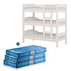 Treliche Em Madeira Maciça Esmeralda Nemargi Branco Com 3 Col