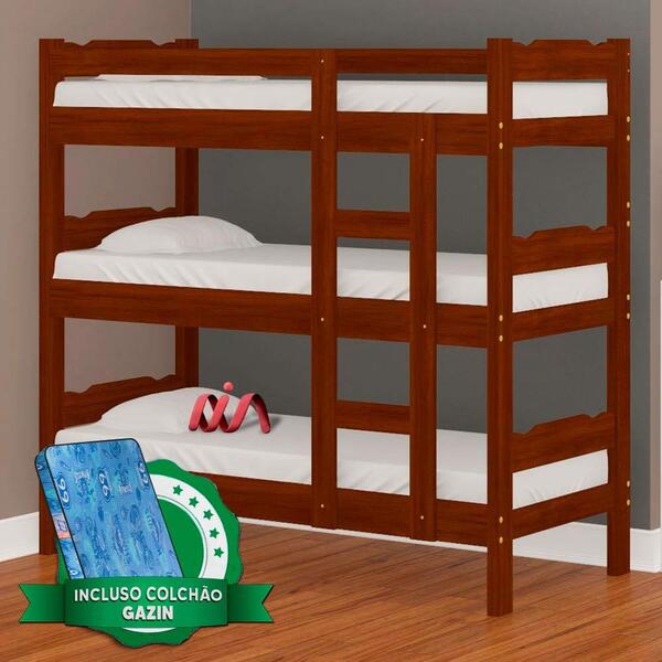 Treliche Em Madeira Maciça Esmeralda Nemargi Castanho Com 3 C