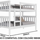Treliche Em Mdf White Auxiliar + Estrado Madeira Para Quarto