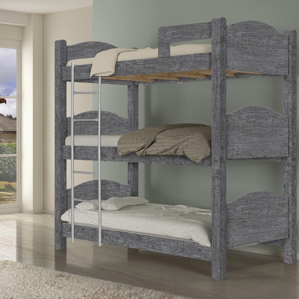 Treliche Emanuele Cinza com Colchões