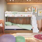 Treliche Infantil Com Cama Auxiliar 3 Colchões Branco/aveiro