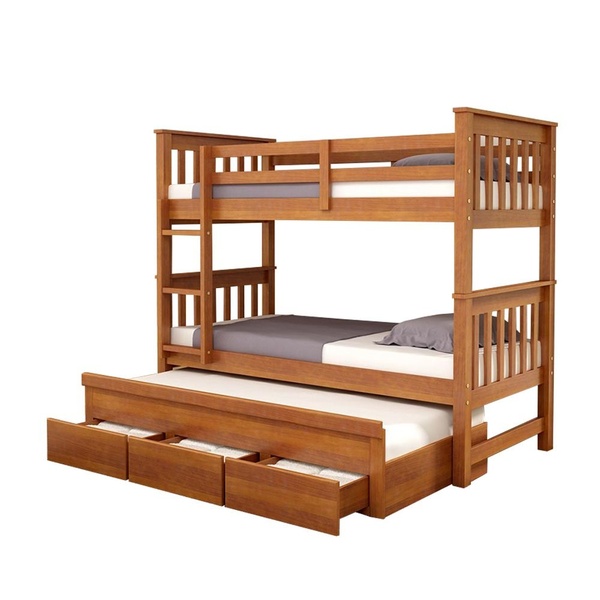 Treliche Londres De Madeira Maciça Com 3 Gavetas - Avelã