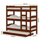 Treliche Madeira Maciça Com Auxiliar E 4 Colchões Castanho Es