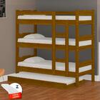 Treliche Madeira Maciça Com Auxiliar E 4 Colchões Imbuia Esme