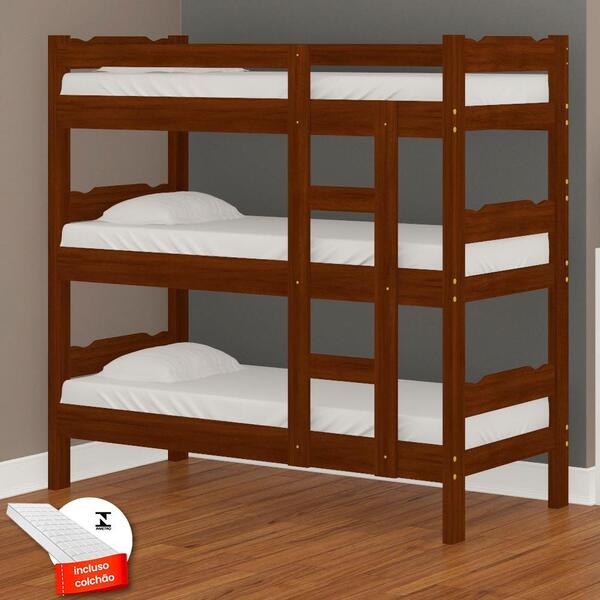 Treliche Madeira Maciça Com Colchões Castanho Esmeralda Nemar