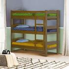 Treliche Madeira Maciça Reforçada Nogueira Com 3 Colchões Sho