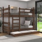 Treliche Madeira Maciça - Vira 2 Camas - Com Colchões Incluso