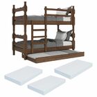 Treliche Madeira Maciça - Vira 2 Camas - Com Colchões Incluso