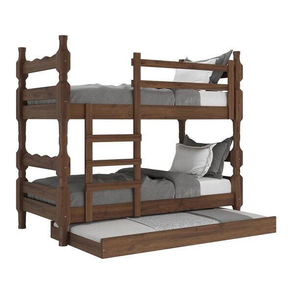 Treliche Madeira Maciça - Vira 2 Camas - Para Colchão 78/88 X