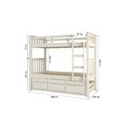 Treliche Solteiro Com 3 Gavetas 100% Madeira Maciça Cinza