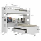 Treliche Solteiro Com Escrivaninha  Branco